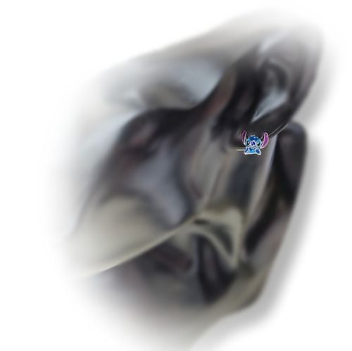 Pr.925 Srebrne bajkowe kolczyki Stich dla dziewczynki - HIT kolorowy Stitch na Arena.pl