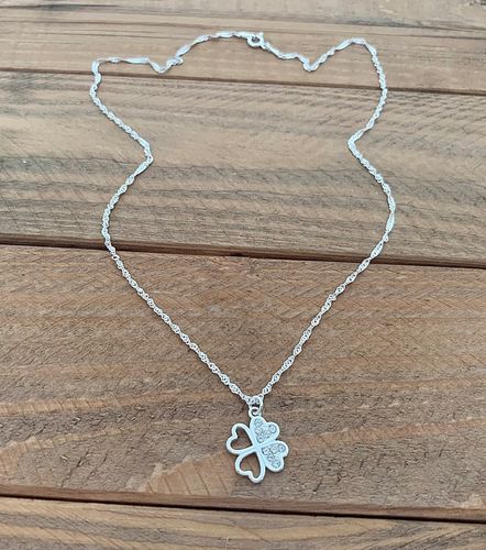 Naszyjnik srebrny 925 koniczynka i cyrkonie idealny prezent dla niej 45 cm na Arena.pl