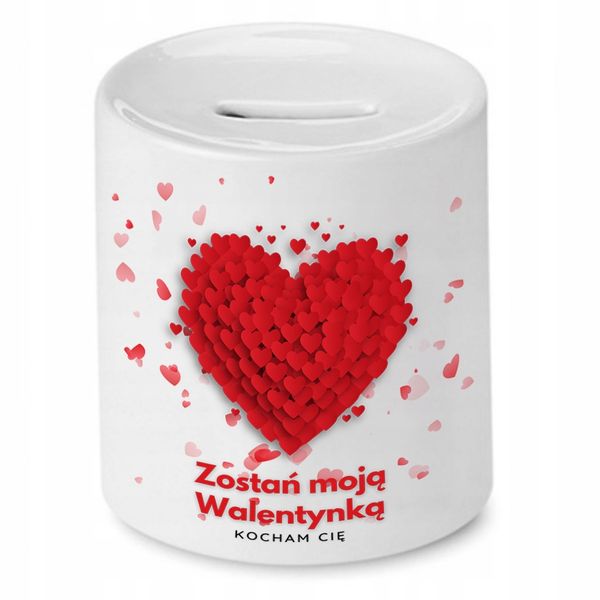 Skarbonka Prezent Walentynki Zostań Walentynką Z Nadrukiem Ze Zdjęciem zdjęcie 1