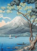 Plakat 13x18cm Mount Fuji from Lake Yamanaka, Takahashi Japoński Vintage