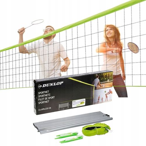 SIATKA do SIATKÓWKI BADMINTONA zestaw do gry plażowej słupki DUNLOP na Arena.pl