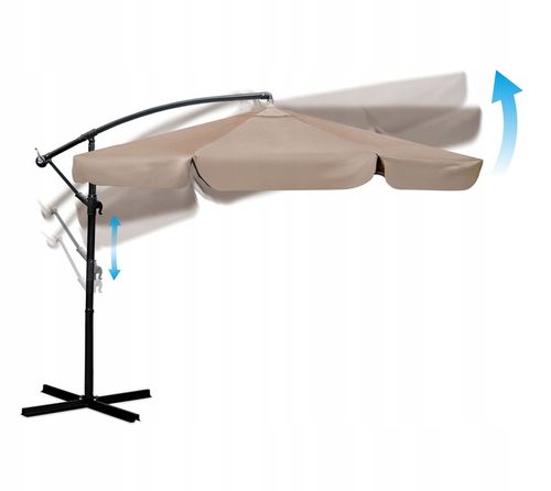 Parasol ogrodowy duży składany z wysięgnikiem pokrowiec 6 segmentów Ø 350cm na Arena.pl