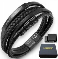 LECERTO SKÓRZANA BRANSOLETKA MĘSKA REGULOWANA 20,5-22 PREMIUM GRAWER GRATIS