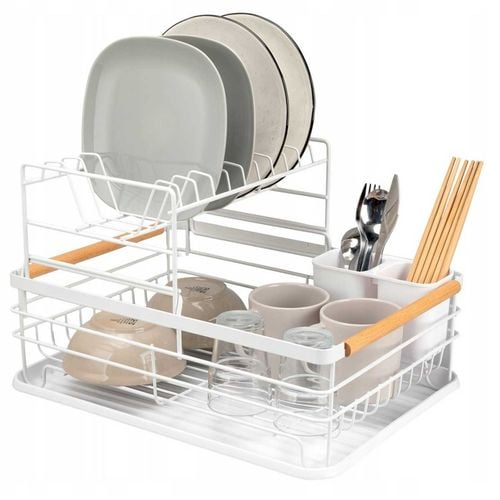 suszarka do naczyń z ociekaczem i tacą e-8078 biała na Arena.pl