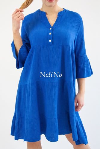 Muślinowa sukienka z guzikami Sara Chabrowa UNI na Arena.pl