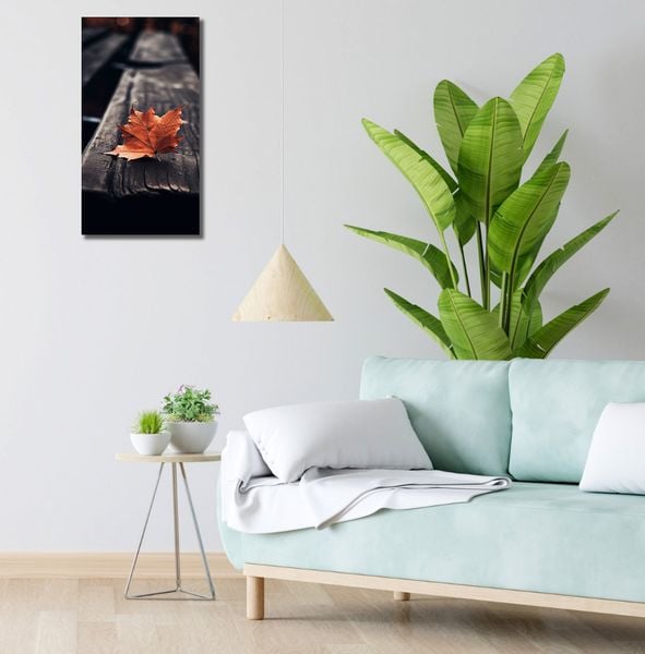 Obraz 30x60cm Pojedynczy Liść zdjęcie 2