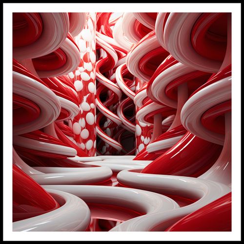 Plakat 70x70cm Czerwone Wiry na Arena.pl