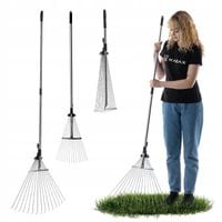 GRABIE METALOWE DO LIŚCI TRAWY Z TRZONKIEM WACHLARZOWE REGULOWANE