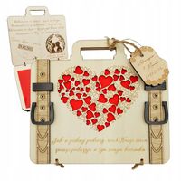 PREZENT NA ŚLUB kartka koperta na pieniądze, PAMIĄTKA ślubna GRAWER walizka