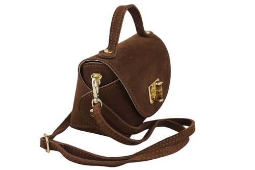 Mała torebka zamszowa wizytowa - Brązowa na Arena.pl