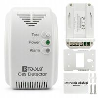 DETEKTOR CZUJNIK GAZÓW PALNYCH GAZ ZIEMNY LPG ALARM ZAWÓR NO/NC 12V DC AKU