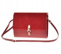 Laura Biaggi - torebka wizytowa kopertowa czerwony mat klapka zamsz LA29