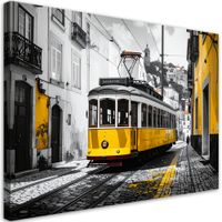 Obraz do salonu sypialni jadalni hotelu, Żółty tramwaj na ulicach