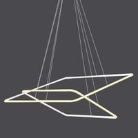 LAMPA wisząca MDECO SLIM/000013/3000/B metalowa OPRAWA kwadratowa LED 64W 3000K zwis ramki czarne