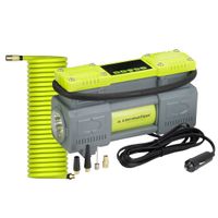 Kompresor powietrza dwutłokowy 12V, 10 BAR, automatyczny, 4 adaptery