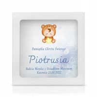 Skarbonka z nadrukiem prezent na chrzest dla chłopczyka i dziewczynki