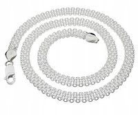 ŁAŃCUSZEK SREBRNY 925 NASZYJNIK DAMSKI KOLIA ELEGANCKI WŁOSKI + GRAWER