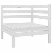 VidaXL Ogrodowa sofa narożna, biała, lite drewno sosnowe