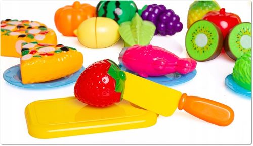 OWOCE WARZYWA DO KROJENIA na rzep zabawkowe jedzenie pizza + kosz na zakupy na Arena.pl