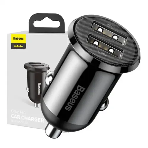 ładowarka samochodowa baseus grain pro 2x usb 4.8a (czarna) na Arena.pl
