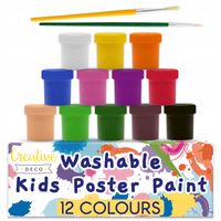 Farby plakatowe zestaw dla dzieci 12 kolorów 20ml
