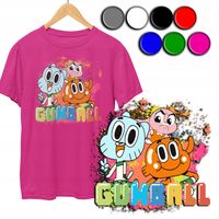 KOSZULKA DZIECIĘCA T-SHIRT Z NADRUKIEM - GUMBALL GAMBOL KOLORY - S 122-128
