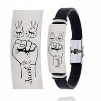 Bransoletka męska z grawerem imiona personalizacja tata 2 dzieci piąstki