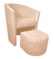 Fotel Club z podnóżkiem Mikrofaza 1 Jasny beż