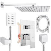 Zestaw prysznicowy podtynkowy panel bateria chrom z deszczownicą Yoka