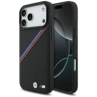 etui bmw m tricolor metal logo magsafe do iphone 17 pro max - czarne