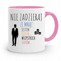 Kubek Różowy Dla Szefa Nie Zadzieraj Ze Mną Z Nadrukiem Ze Zdjęciem