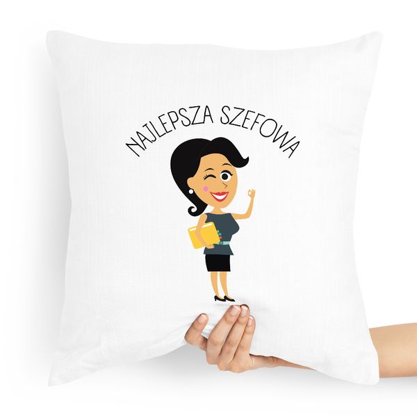 Poduszka Prezent Dla Szefa Najlepszy Szefowa Z Nadrukiem Ze Zdjęciem zdjęcie 1