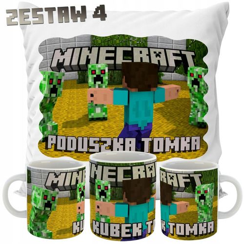 ZESTAW PODUSZKA + KUBEK MINECRAFT IMIĘ PREZENT na Arena.pl