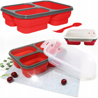 Śniadaniówka pojemnik silikonowy plastikowy na żywność Duży 3w1 LUNCH BOX