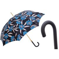 Luksusowy Parasol Pasotti Błękitne Kwiaty Skóra Handmade Włochy