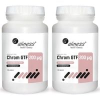 2x Aliness CHROM GTF 200 mcg 100 tabletek Odchudzanie Apetyt Poziom Cukru