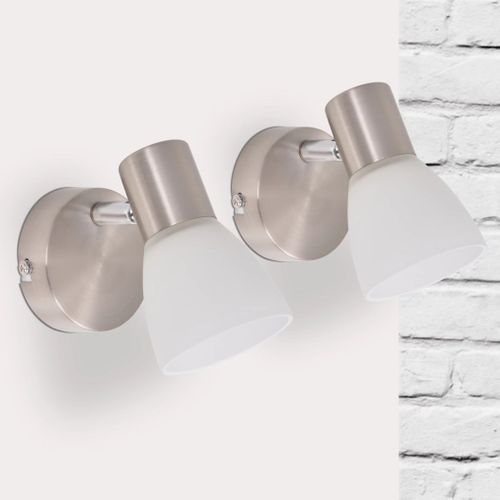 Lampy ścienne, 2 szt, E14, srebrne na Arena.pl