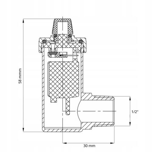 ODPOWIETRZNIK AUTOMATYCZNY AUTOMAT 1/2" CALA KĄTOWY BOCZNY BIAŁY na Arena.pl