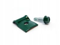 Przelotka blaszkowa zaokrąglona zielona do siatki drutu paneli - 50szt