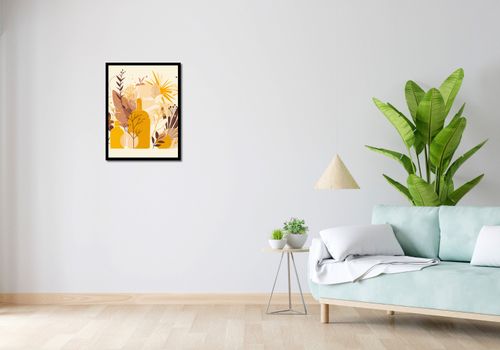 Plakat 50x65cm Złote Rośliny na Arena.pl