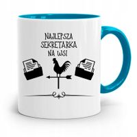 Kubek Błękitny Prezent Dla Sekretarki Najlepsza Z Nadrukiem Ze Zdjęciem
