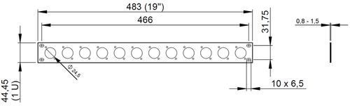 Panel maskujący zaślepka 12 gniazd XLR Rack 19 1U stal Thon 12XLR na Arena.pl