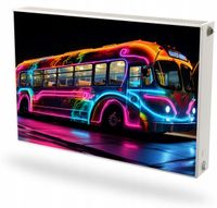 Mata magnetyczna magnes ozdobny na grzejnik pod wymiar NEONOWY AUTOBUS