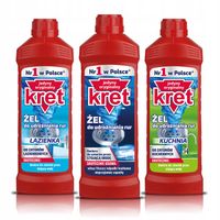 Kret Żel do Udrażniania Rur Kuchnia Łazienka Zestaw 1500g