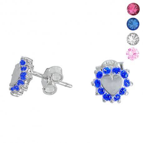 SREBRNY KOMPLET SERDUSZKA NA SZTYFT SREBRO PRÓBY 925 DOSTĘPNE RÓŻNE KOLORY zdjęcie 4