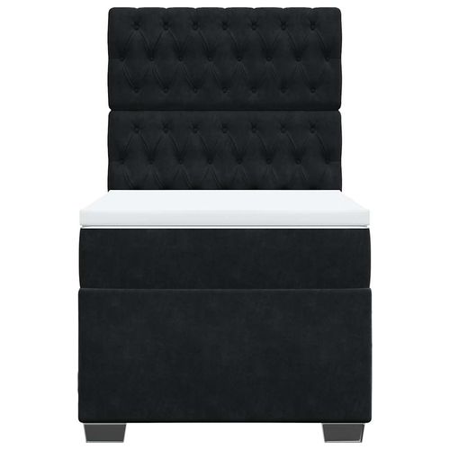 Łóżko kontynentalne z materacem, czarne, aksamit 80x200 cm na Arena.pl