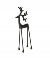 FIGURKA RENIFER 55cm świąteczna metalowa czarna matowa jeleń dekoracyjna