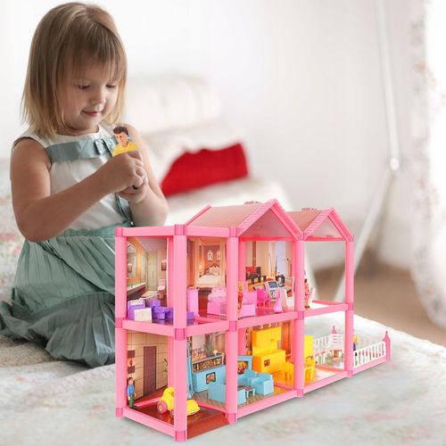 DOMEK DLA LALEK WILLA RÓZOWA MEBLE LALKI LALECZKI TARAS SAMOCHÓD DO ZABAWY na Arena.pl