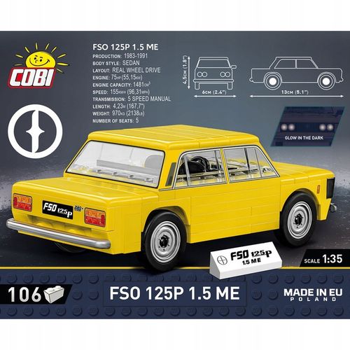 KLOCKI COBI-24588 YOUNGTIMER FSO 125P 1,5 ME 106 KL. na Arena.pl