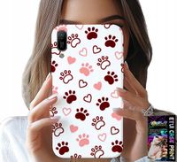 ETUI DO HUAWEI Y6 2019 - PSIE ŁAPKI NA BIAŁYM TLE, PIES, KOT, MIŚ